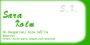 sara kolm business card